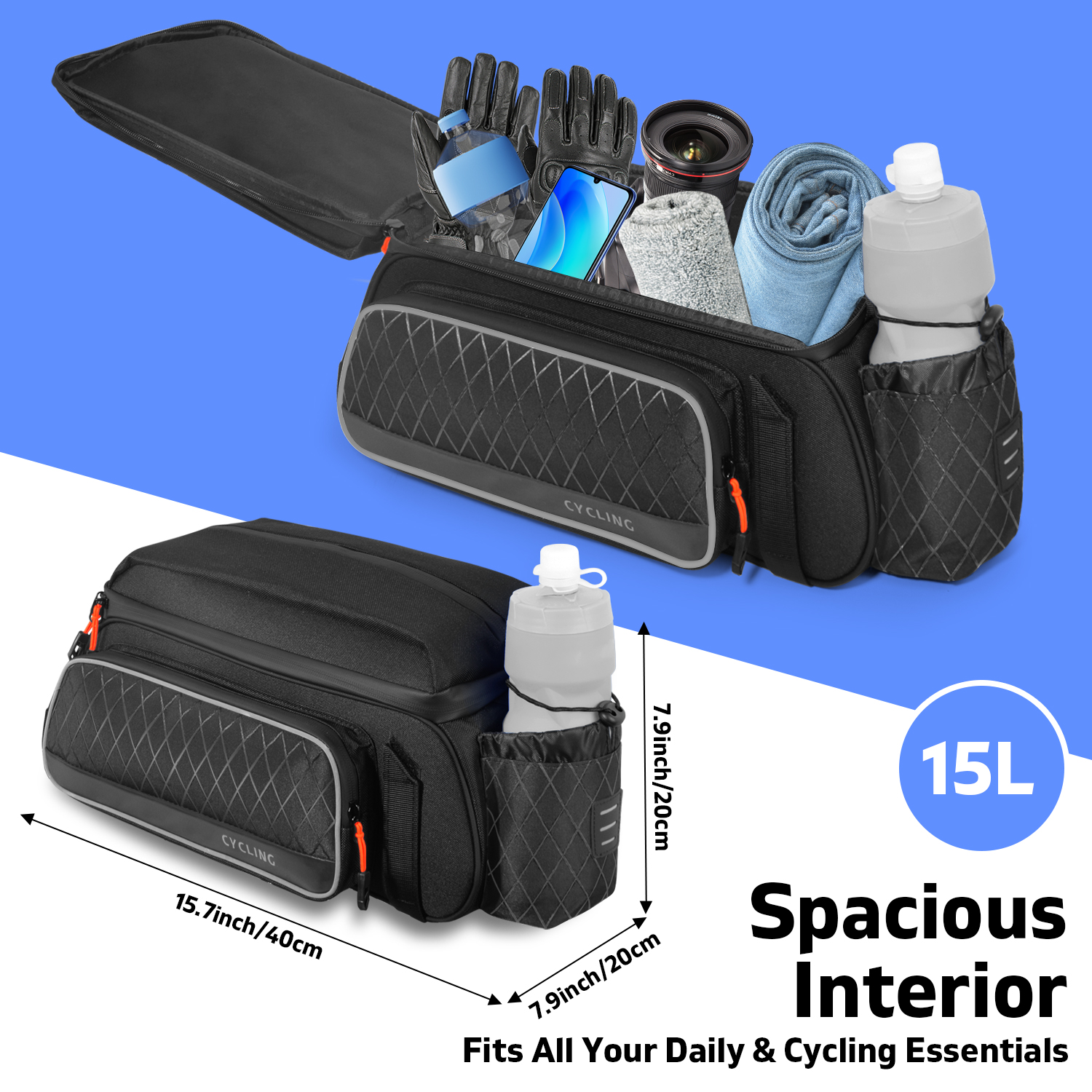 Cycling Rear Seat Bag Multifun - đánh giá và giá Cycling Commute Distance