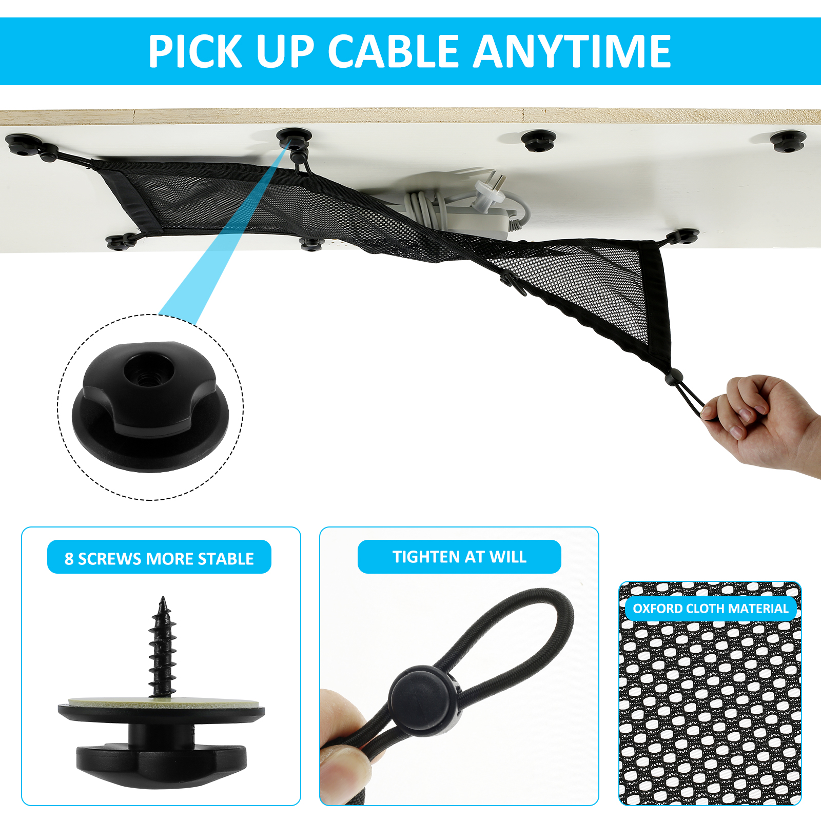 Cable Management Net Large Cap - đánh giá và giá Cable Lock Flexible